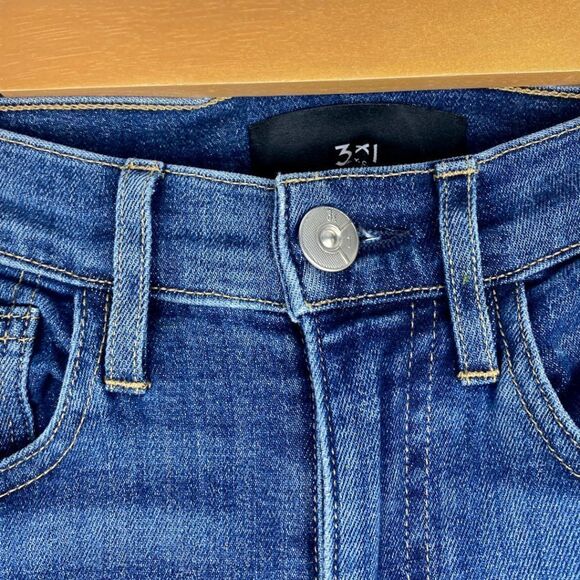 3 X 1 NYC Made Here Women's Blue Stevie High Rise Straight Leg Jeans US 25 - Picture 3 of 12